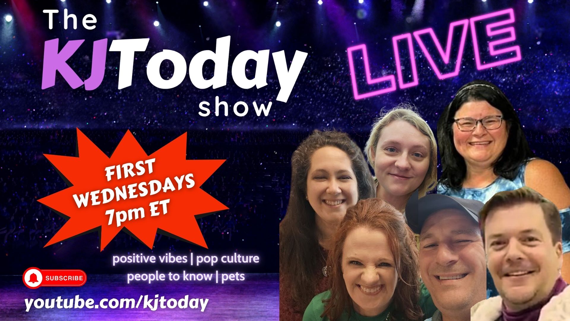 The KJ Today Show, live first Wednesdays at 7pm ET at youtube.com/kjtoday, with KJ and the Krew