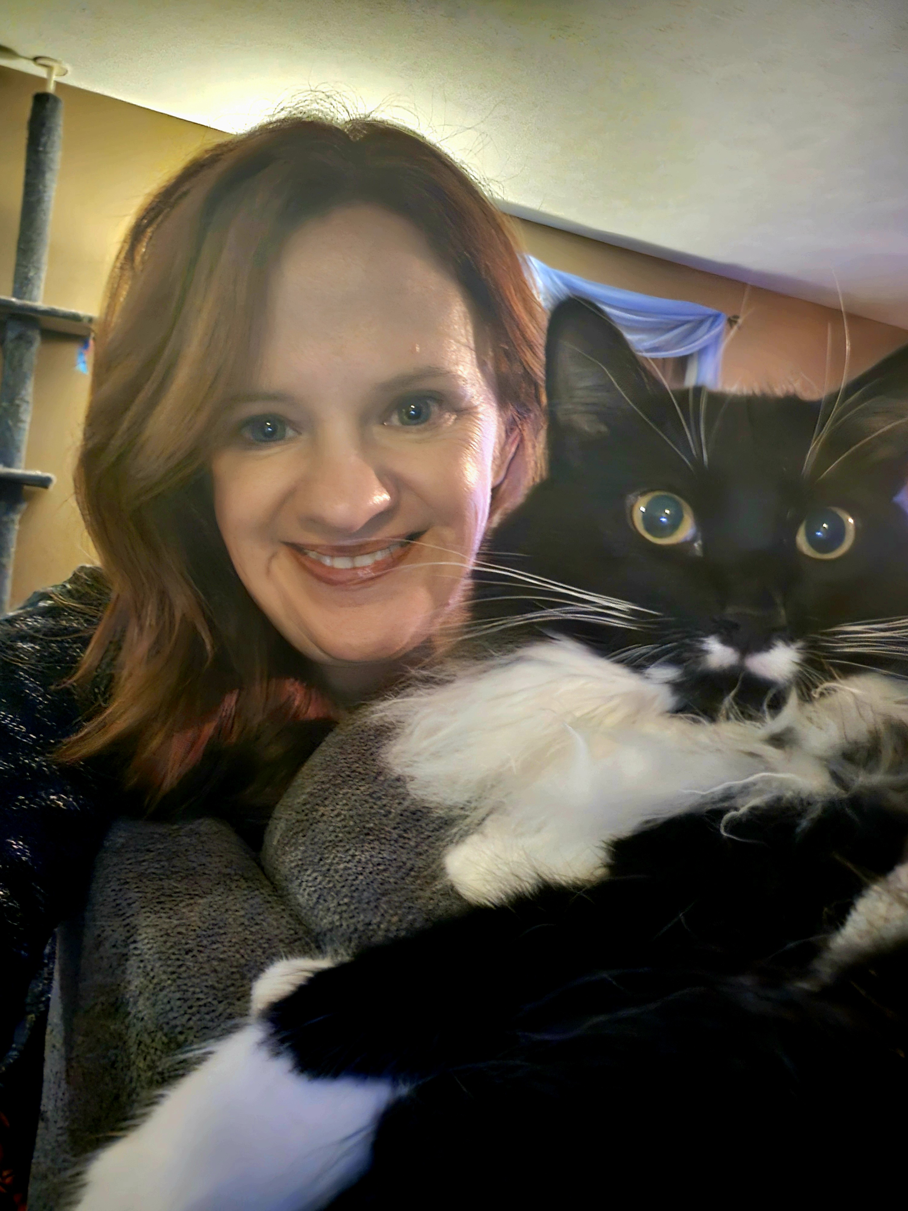 KJ with tuxedo cat